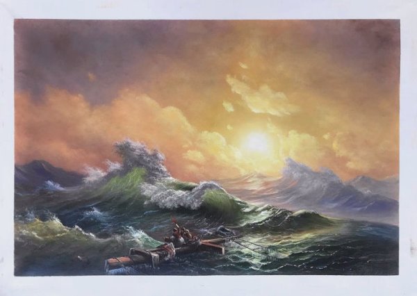 The Ninth Wave from 1850. The painting by Ivan Konstantinovich Aivazovsky