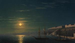 Ivan Konstantinovich Aivazovsky, View of Odessa on a Moonlit Night, Painting on canvas