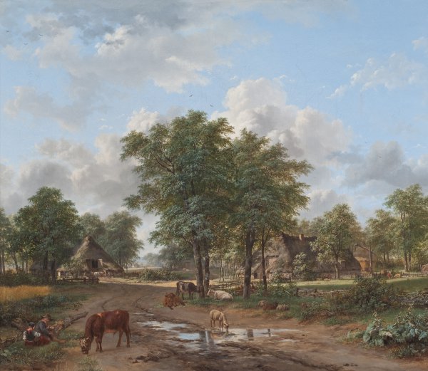Bauernhof. The painting by Jacobus Theodorus Abels