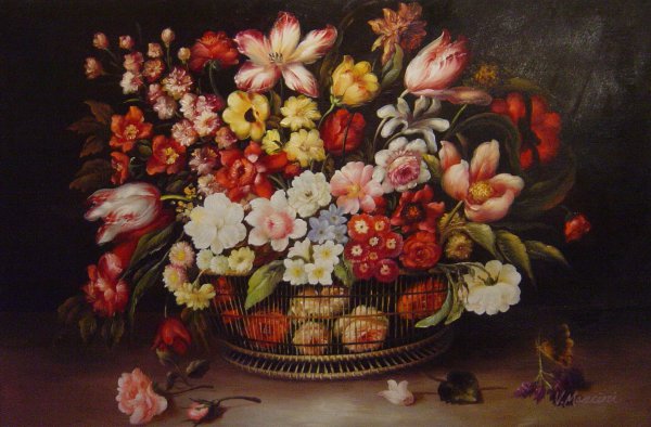 Corbeille de Fleurs. The painting by Jacques Linard