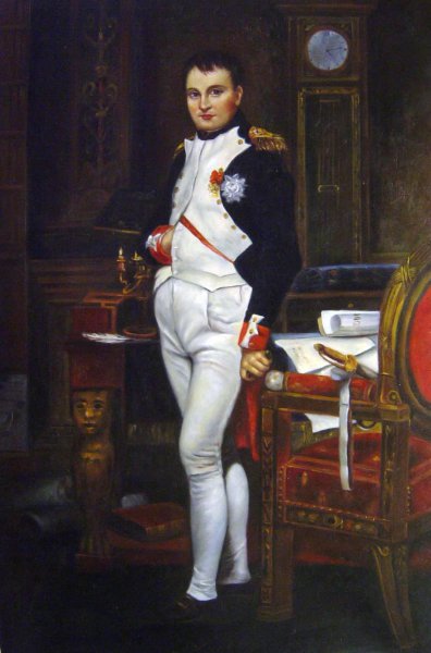 A Portrait Of Napoleon In His Study. The painting by Jacques-Louis David