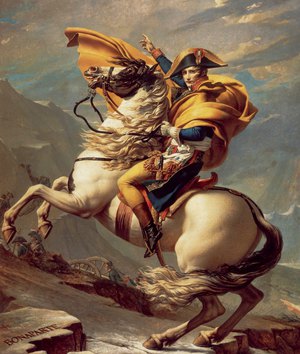 Famous paintings of Horses-Equestrian: A View of Napoleon Crossing the Alps