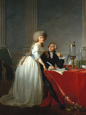 Jacques-Louis David, Antoine-Laurent Lavoisier and his Wife, Painting on canvas