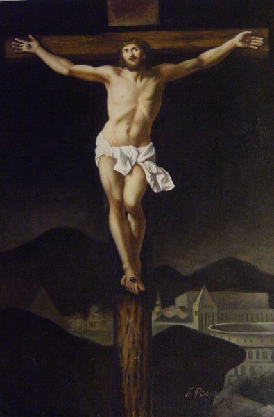 Christ On The Cross. The painting by Jacques-Louis David