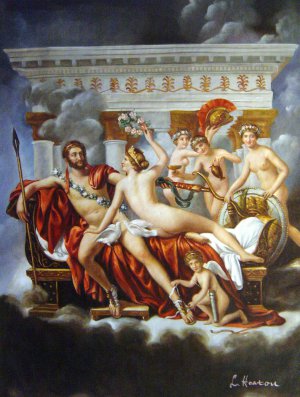 Jacques-Louis David, Mars Disarmed By Venus And The Three Graces, Painting on canvas