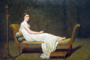 Reproduction oil paintings - Jacques-Louis David - Portrait Of Madame R'ecamier