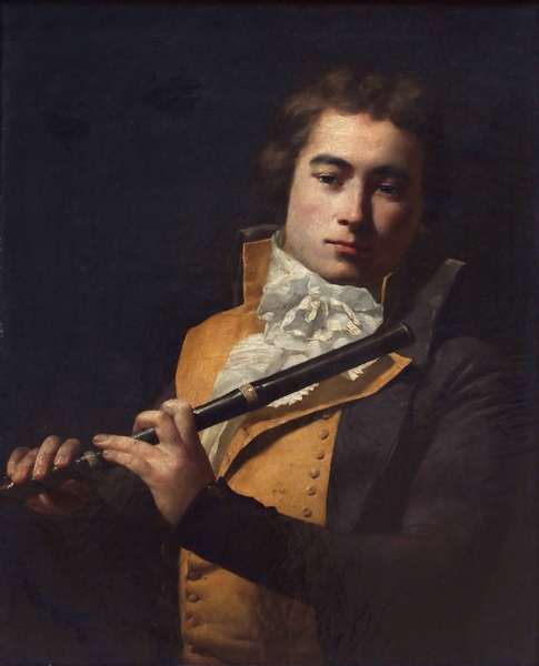 Portrait of the Flutist Francois Devienne. The painting by Jacques-Louis David