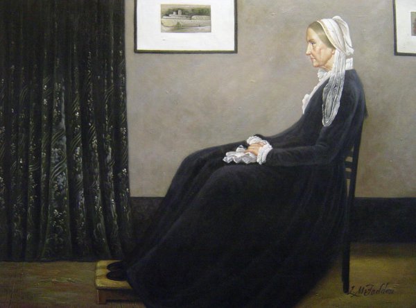 Arrangement In Grey & Black-Portrait Of The Painter's Mother. The painting by James Abbott McNeill Whistler