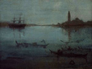 James Abbott McNeill Whistler, Nocturne in Blue and Silver: The Lagoon, Venice, Art Reproduction
