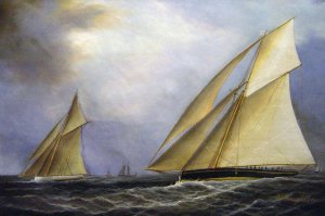 James Edward Buttersworth, Puritan and Genesta, America's Cup, Art Reproduction
