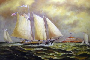 Reproduction oil paintings - James Edward Buttersworth - Yachting Off Castle Garden