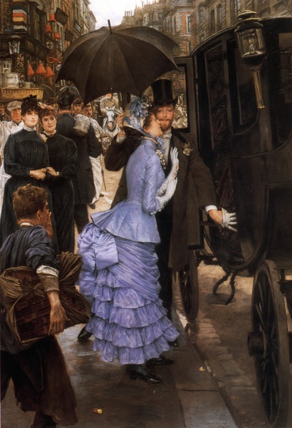 A View of the Traveller . The painting by James Tissot
