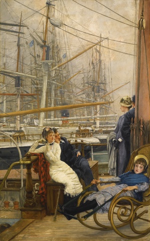 James Tissot, A Visit to the Yacht, Painting on canvas