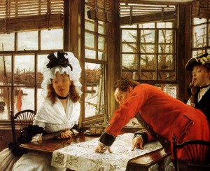 James Tissot, An Interesting Story, Painting on canvas