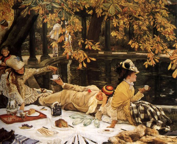 At the Picnic. The painting by James Tissot