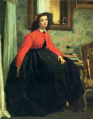 James Tissot, Portrait of Mademoiselle L.L. (Young Lady in a Red Jacket), Painting on canvas