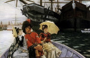 James Tissot, Portsmouth Dockyard, Painting on canvas