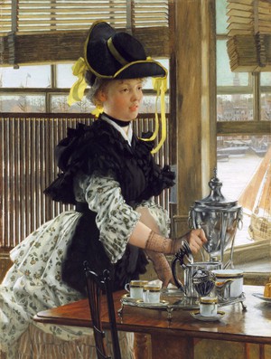 James Tissot, Tea, Painting on canvas