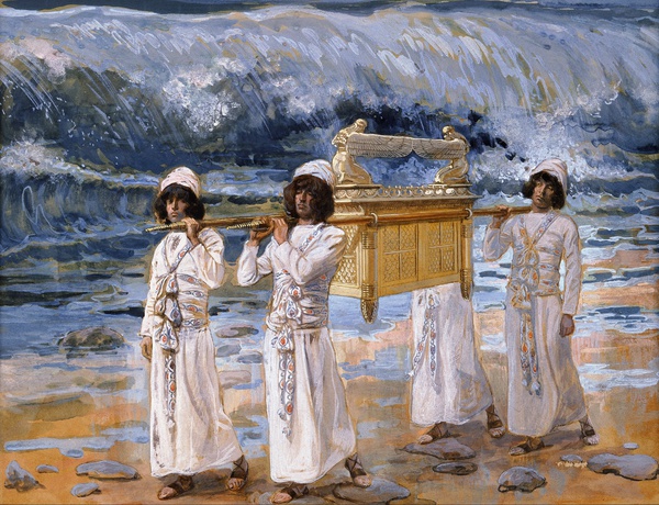 The Ark Passes Over the Jordan. The painting by James Tissot