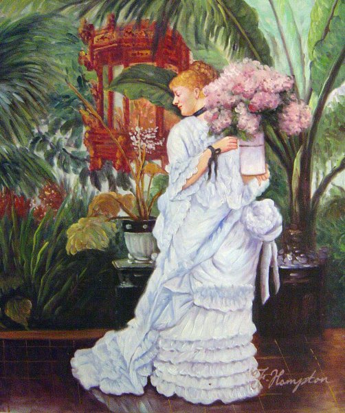 The Bunch Of Lilacs. The painting by James Tissot
