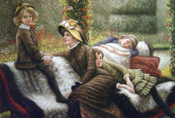 The Garden Bench. The painting by James Tissot