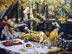 James Tissot, The Picnic, Painting on canvas