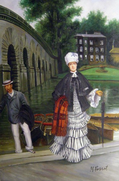 The Return From The Boating Trip. The painting by James Tissot