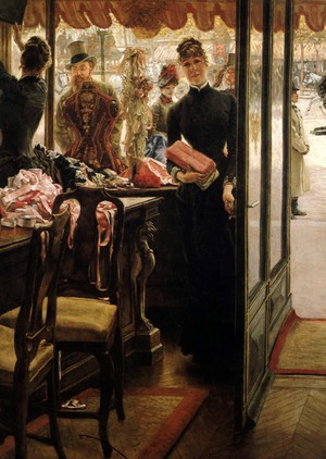 James Tissot, The Shop Girl, Painting on canvas
