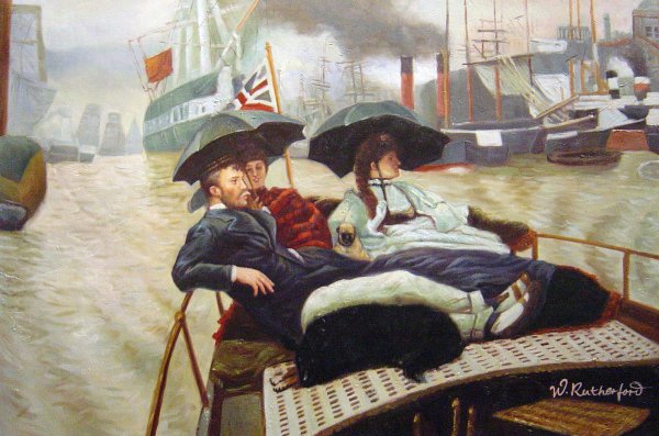 The Thames. The painting by James Tissot