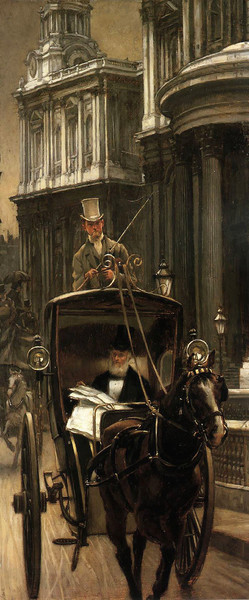 James Tissot, Travelling to Business (Going to the City), Painting on canvas