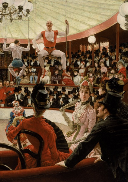 Women of Paris, the Circus Lover. The painting by James Tissot