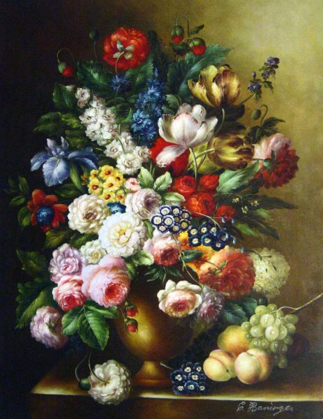 A Vase of Flowers. The painting by Jan Frans Van Dael