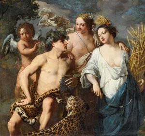 Ceres, Bacchus, and Venus, Jan Miel, Art Paintings