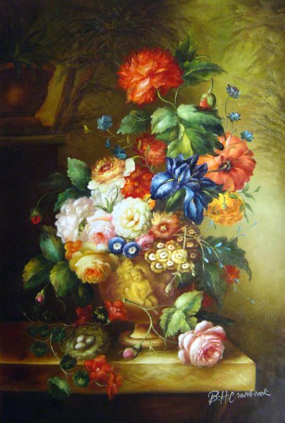 Flowers. The painting by Jan Van Huysum