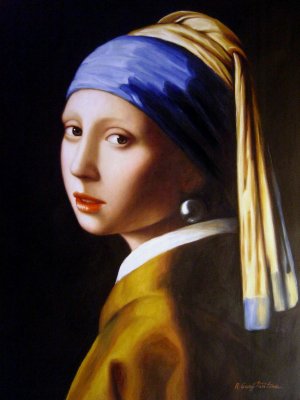 Jan Vermeer, A Girl With A Pearl Earring, Painting on canvas