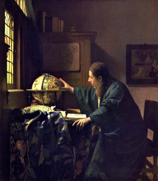 Astronomer. The painting by Jan Vermeer