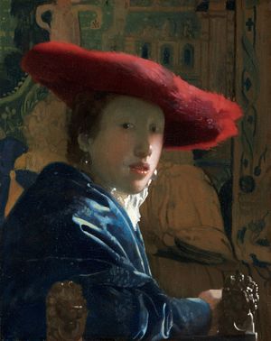 Jan Vermeer, Girl with the Red Hat, Painting on canvas