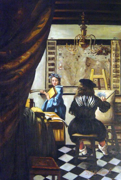 The Artist's Studio. The painting by Jan Vermeer