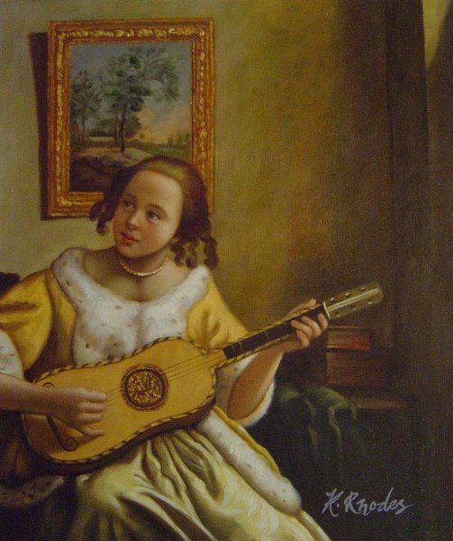 The Guitar Player. The painting by Jan Vermeer