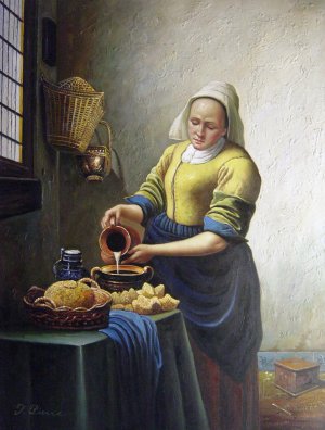Jan Vermeer, The Milkmaid, Painting on canvas