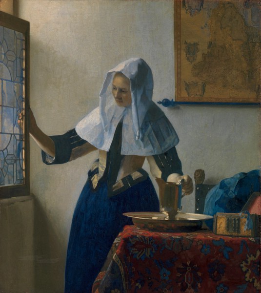 The Young Woman with a Water Pitcher. The painting by Jan Vermeer