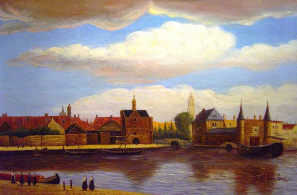 View Of Delft. The painting by Jan Vermeer