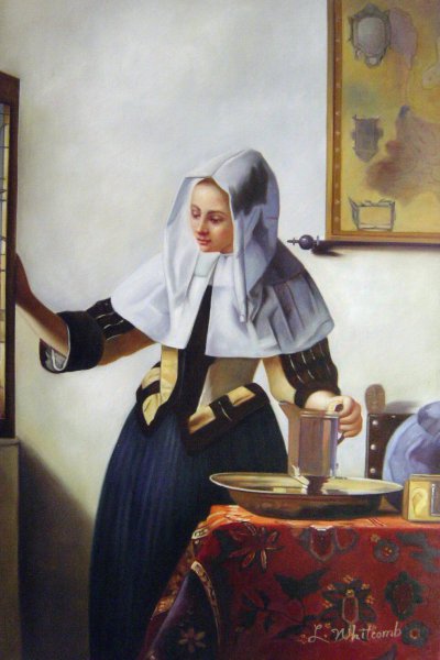 Young Woman With A Water Jug. The painting by Jan Vermeer