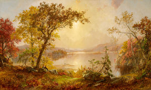 Reproduction oil paintings - Jasper Francis Cropsey - Greenwood Lake Autumn on the Hudson