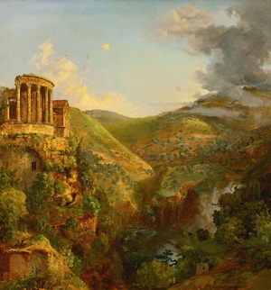 Jasper Francis Cropsey, The Temple of the Sibyl, Tivoli, Painting on canvas
