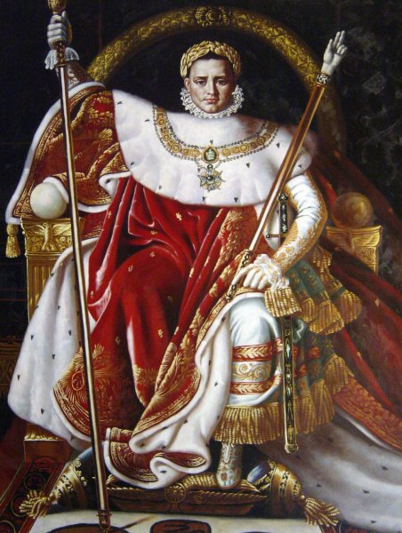 Napoleon I On His Imperial Throne. The painting by Jean-Auguste Dominique Ingres