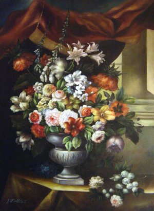 Jean-Baptiste Monnoyer, An Urn With Flowers, Painting on canvas