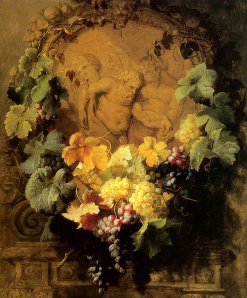 In Honor of Bacchus. The painting by Jean Baptiste Robie