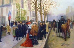 Famous paintings of Street Scenes: After The Service At Holy Trinity