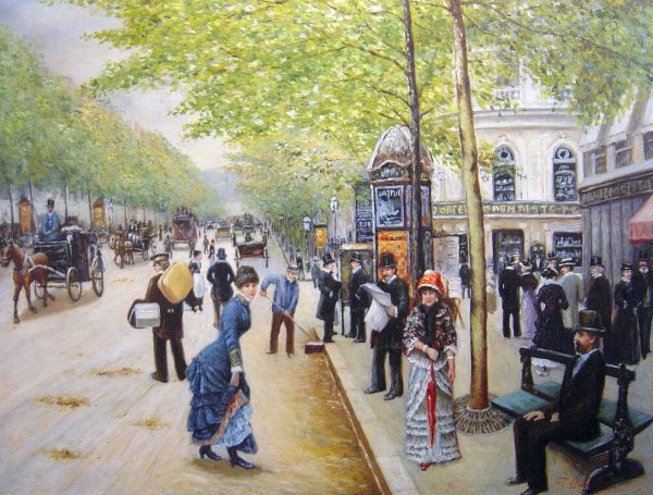 Boulevard Des Capucines. The painting by Jean Beraud